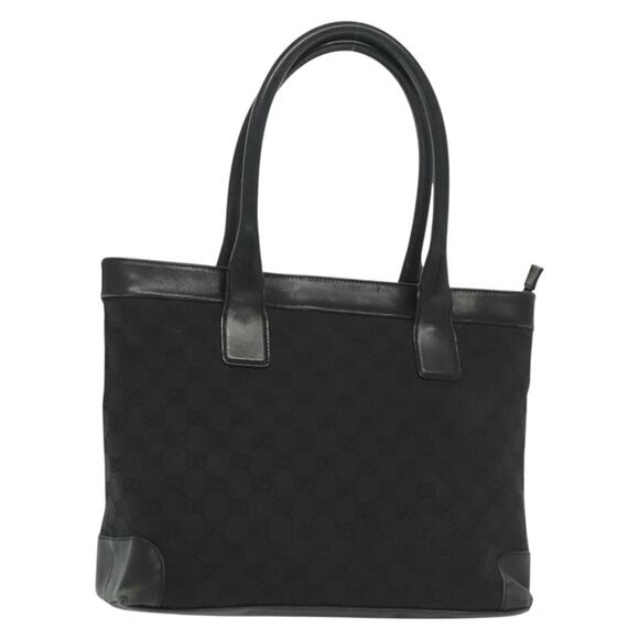 GUCCI GG Canvas Hand Bag Black Gold - Picture 1 of 16